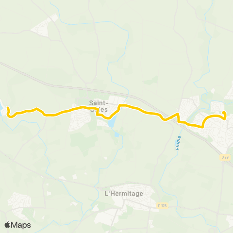 STAR - Lignes scolaires Pacé (Ctre scolaire Pacé) - St-Gilles (Etang de la Motte) map