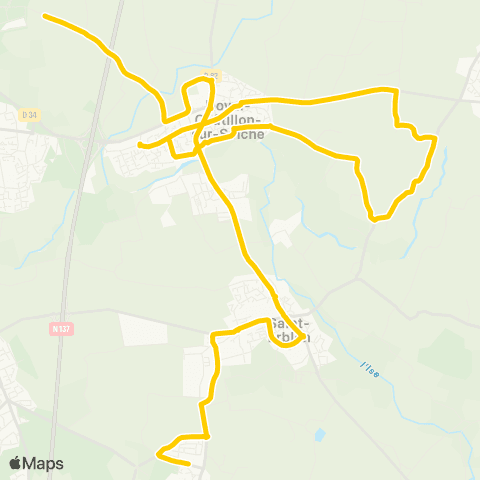 STAR - Lignes scolaires Noyal-Châtillon-s/-Seiche (Abords Launay) - St-Erblon - Orgères (Collège Récipon) map