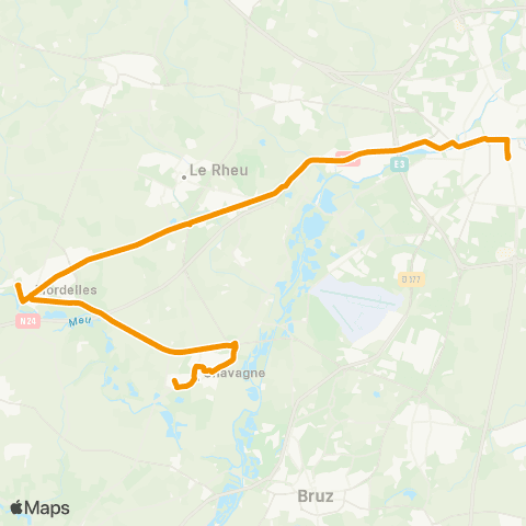 STAR Rennes (CDG) - Mordelles - Le Verger (Le Verger Eglise) map