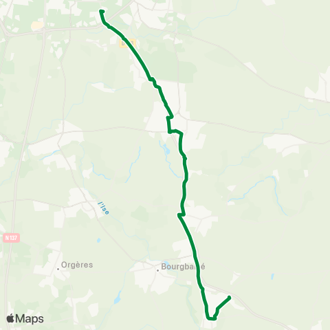 STAR Rennes (La Poterie) - Vern-s/-Seiche - St-Armel - Corps-Nuds (Corps-Nuds Gare) map