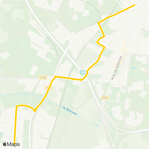 STAR St-Jacques-de-la-Lande (Croix Verte) - St-Jacques-de-la-Lande (Collège Jean Moulin) map