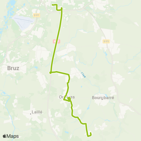 STAR Rennes (Coubertin) - Orgères - Bourgbarré (Sept Fours) map