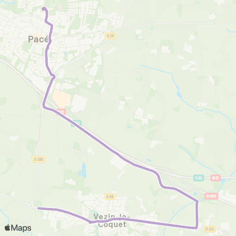 STAR Vezin-le-Coquet (Haie de Terre) - Pacé (Ctre scolaire Pacé) map