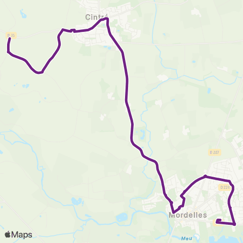 STAR - Lignes scolaires Cintré (Belle Arrivée) - Mordelles (Morvan Lebesque) map