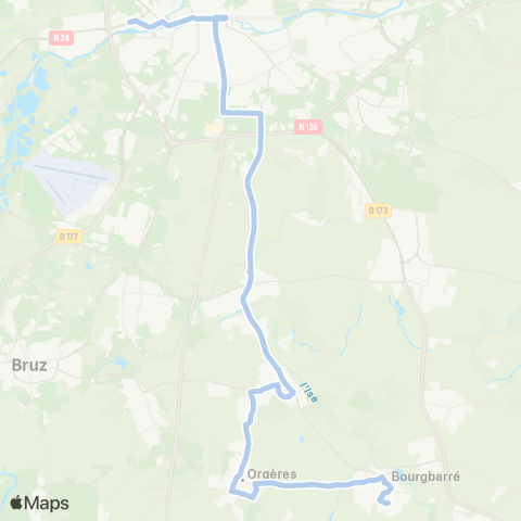 STAR Bus de Stade : Rennes (Roazhon Park) - Communes map