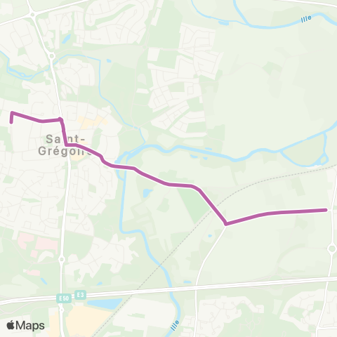 STAR St-Grégoire (Maison Blanche) - St-Grégoire (Paul-Emile Victor) map
