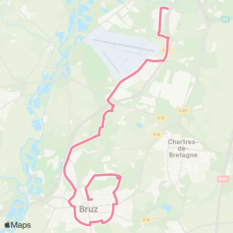 STAR St-Jacques-de-la-Lande (Jean Jaurès) - Bruz (Aire du 8 Mai) map