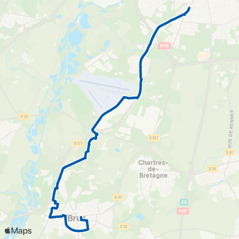STAR Rennes (Foyer Rennais) - Bruz (Bruz Ctre) map