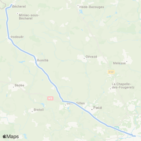 STAR Fête du Livre : Rennes (Rép.) < > Bécherel (Bécherel Ctre) map