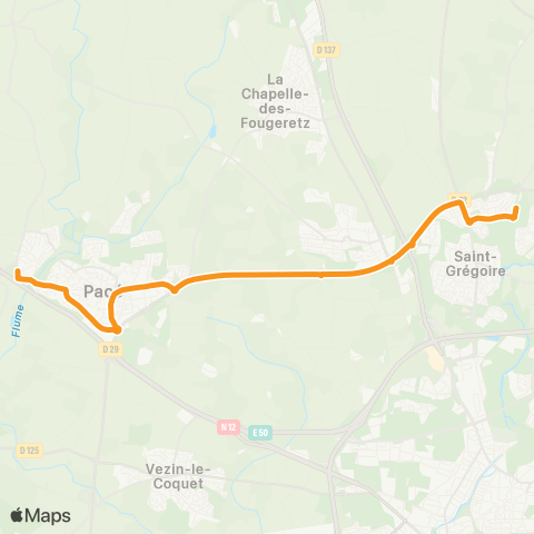 STAR St-Grégoire (Jean-Paul II) - Montgermont - Pacé (Pie Neuve) map