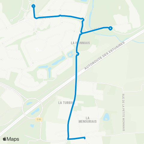 STAR Cesson-Sévigné (Monniais) - Cesson-Sévigné (Ménouriais) map