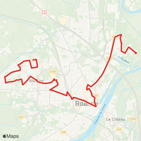 STAR Les Trois Ponts <> Riorges Collège map