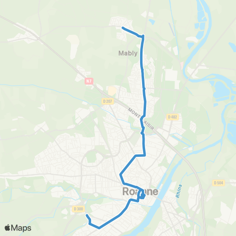 STAR Mably Bourg <> Mayollet map