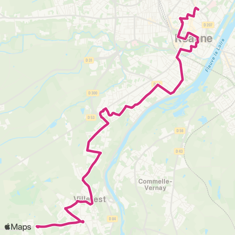 STAR Villerest Bourg <> Louis Flandre map