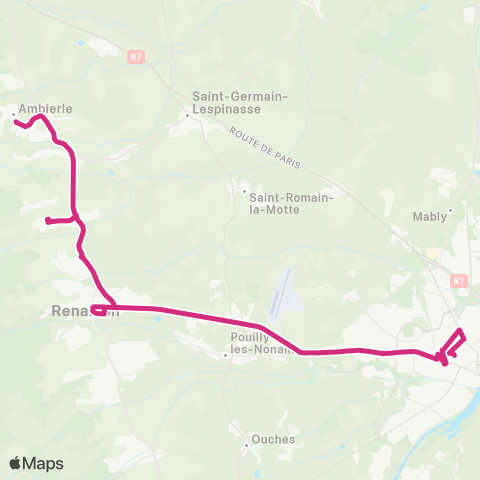 STAR Ambierle <> Roanne map