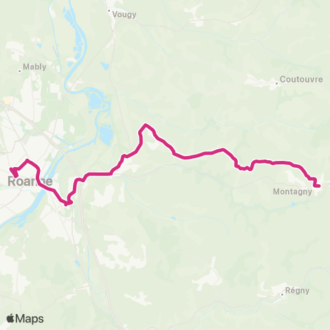 STAR Montagny <> Roanne map