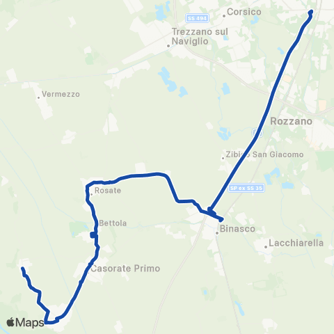 STAR Mobility Milano-Binasco-Rosate-Besate map