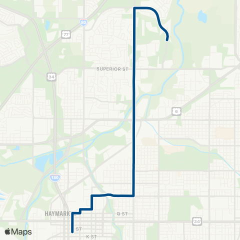 StarTran North 27th map