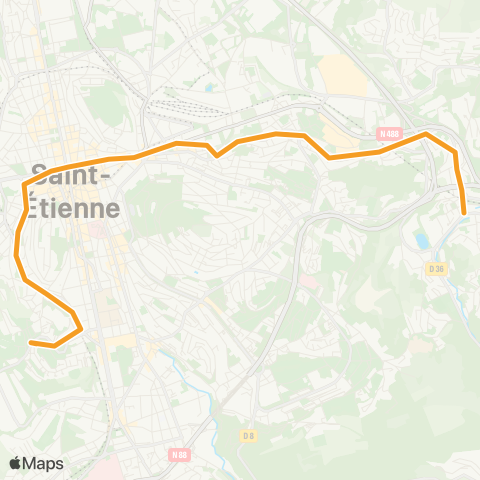 STAS Cotonne ↔︎ Terrenoire map