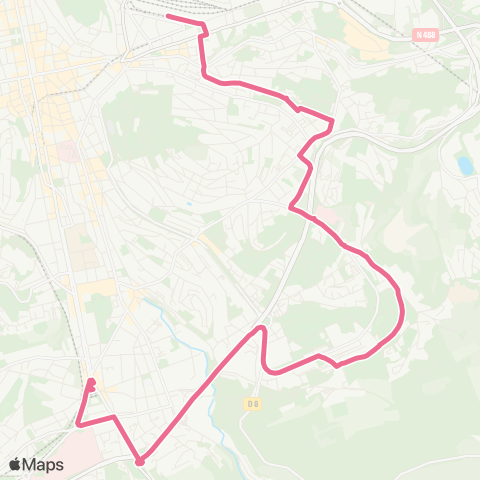 STAS Bellevue ↔︎ Châteaucreux Gare map