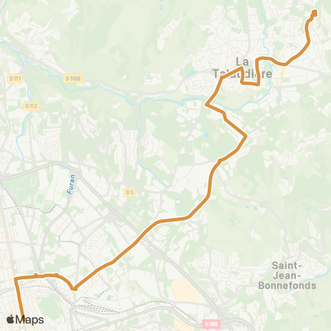 STAS Place Jean Jaurès ↔︎ Bourg map
