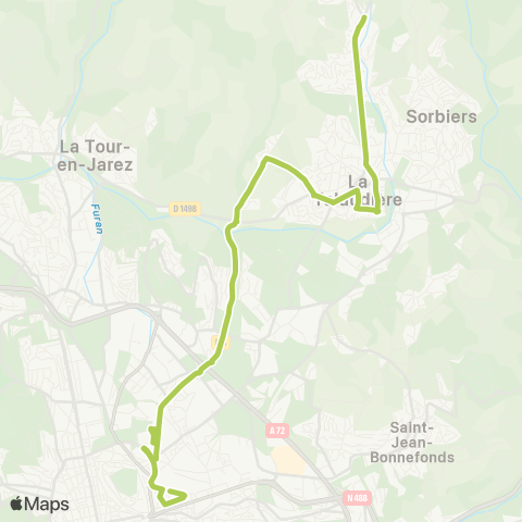 STAS Châteaucreux Gare ↔︎ Grand Quartier map