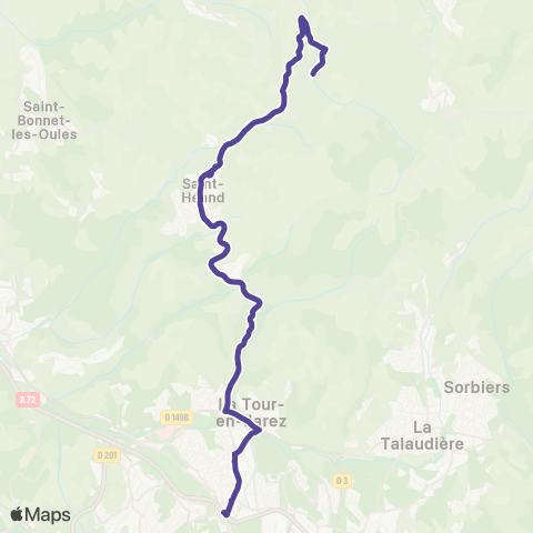 STAS Terrasse ↔︎ Collège Parking Nord map