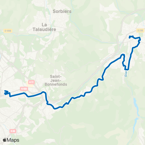 STAS Place du Moulin ↔︎ Châteaucreux Gare map