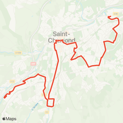 STAS Centre Cial Maladière ↔︎ Piscine Couderc map