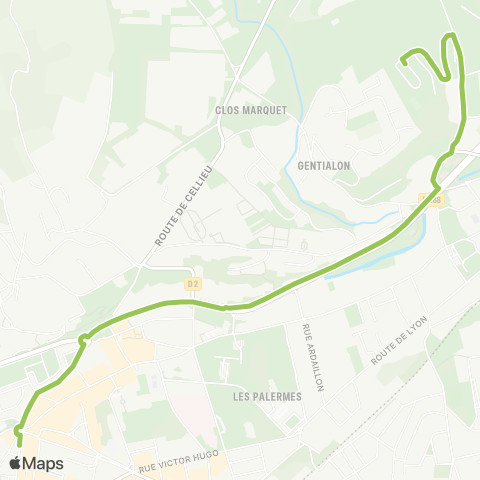 STAS Place du Moulin ↔︎ Cret Oeillet Haut map