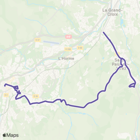 STAS Place du Moulin ↔︎ la Bachasse map