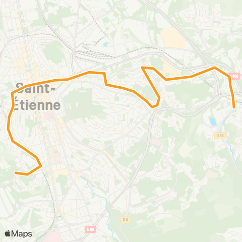 STAS Cotonne ↔︎ Terrenoire map