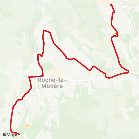 STAS St-Genest-Lerpt ↔︎ Collège Gruner map
