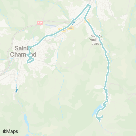 STAS Bourg ↔︎ Gare map
