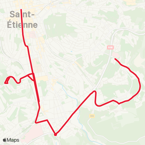 STAS Noctambus Hôtel de Ville ↔︎ Marandinière map