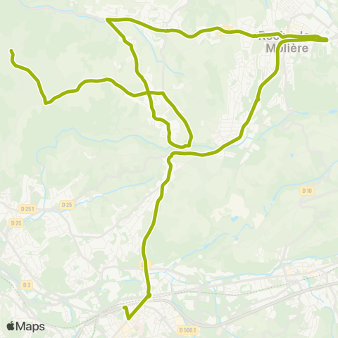 STAS Cimetière ↔︎ Queret map