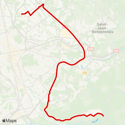 STAS Zénith ↔︎ Rochetaillée map