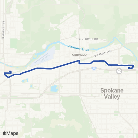 Spokane Transit Trent / Montgomery map
