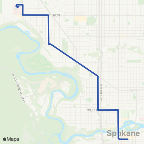 Spokane Transit NW Blvd map