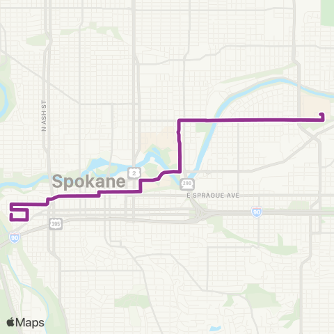 Spokane Transit City Line map
