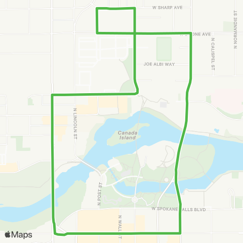 Spokane Transit Downtown / North Bank Shuttle map