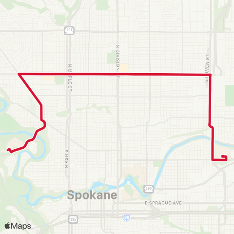 Spokane Transit Wellesley map