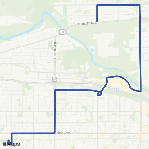 Spokane Transit Pines / Sullivan map