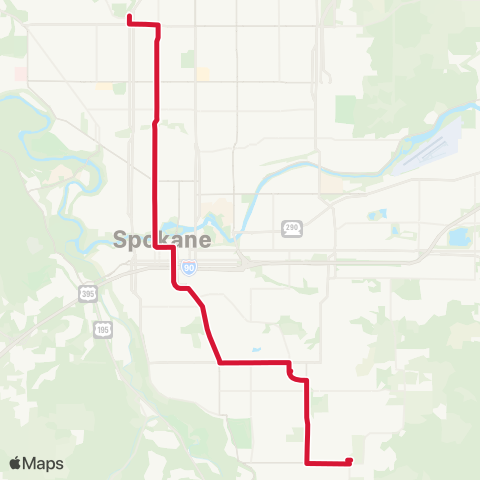 Spokane Transit Monroe-Regal map