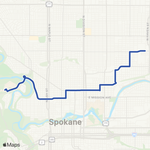 Spokane Transit North Central map