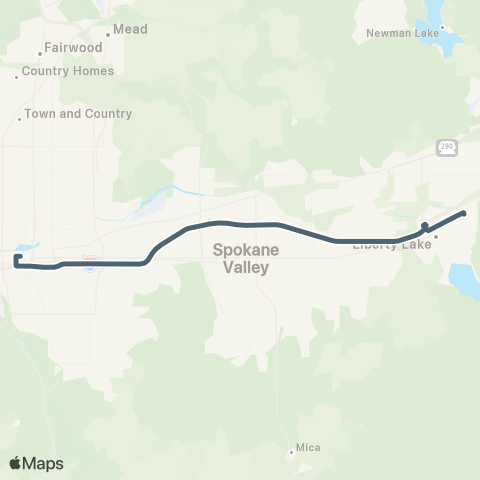 Spokane Transit Liberty Lake Tech Express map