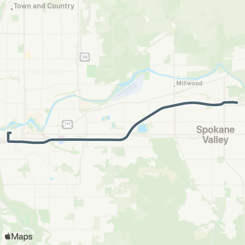 Spokane Transit Mirabeau Express map