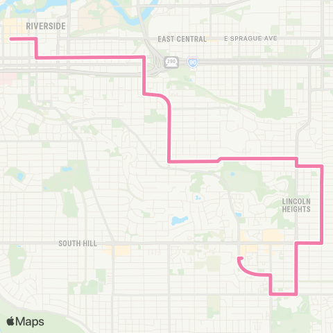 Spokane Transit Lincoln Park / Ferris map