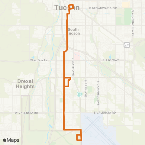 Sun Tran S 12th Ave map
