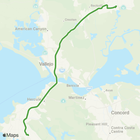SolTrans Solano El Cerrito del Norte Express map